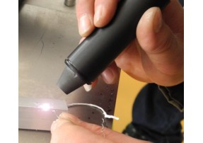 Hand-held laser fiber welding lens