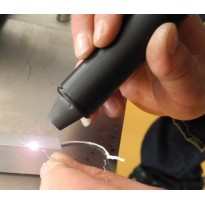 Hand-held laser fiber welding lens